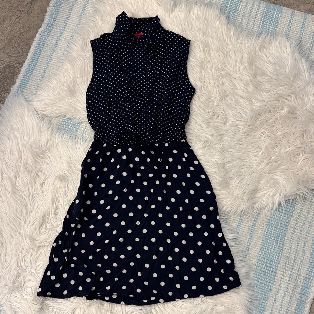 Merona Navy Polka Dot Midi Dress